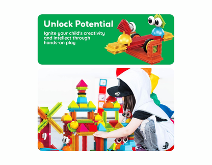 PicassoTiles – 120 Pieces Hedgehog Interlocking 3D Blocks