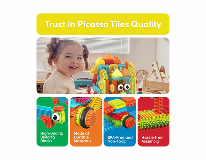 PicassoTiles – 120 Pieces Hedgehog Interlocking 3D Blocks