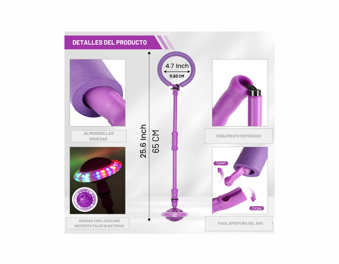 Skip It o Pata Pata para niños – Rueda con luz plegable colorida bola de salto