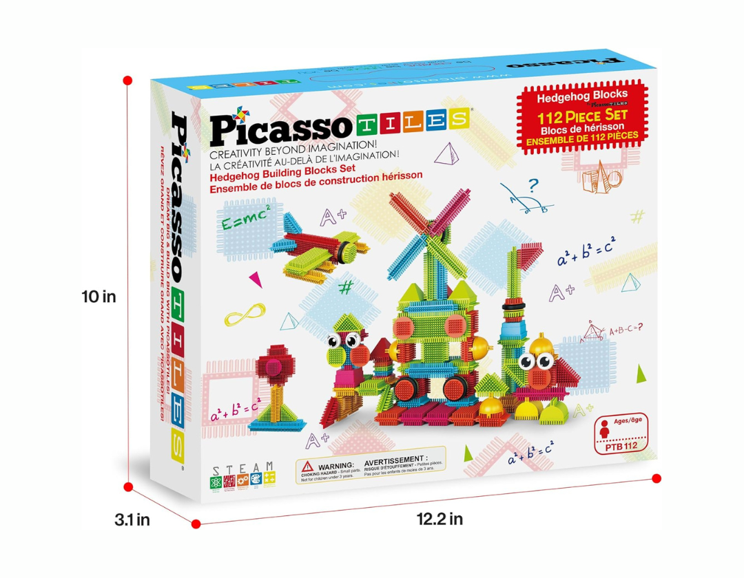 PicassoTiles – 112 Piezas Hedgehog Interlocking 3D Blocks