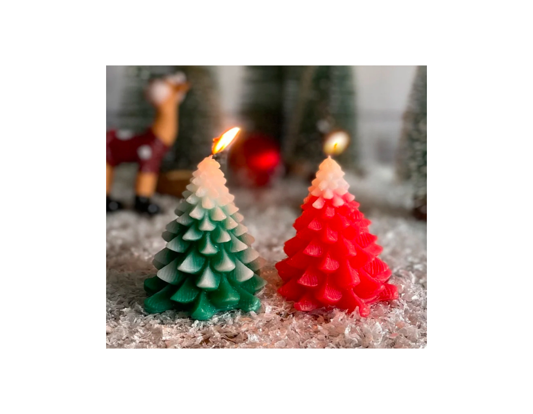 Vela Árbol De Navidad Verde o Roja