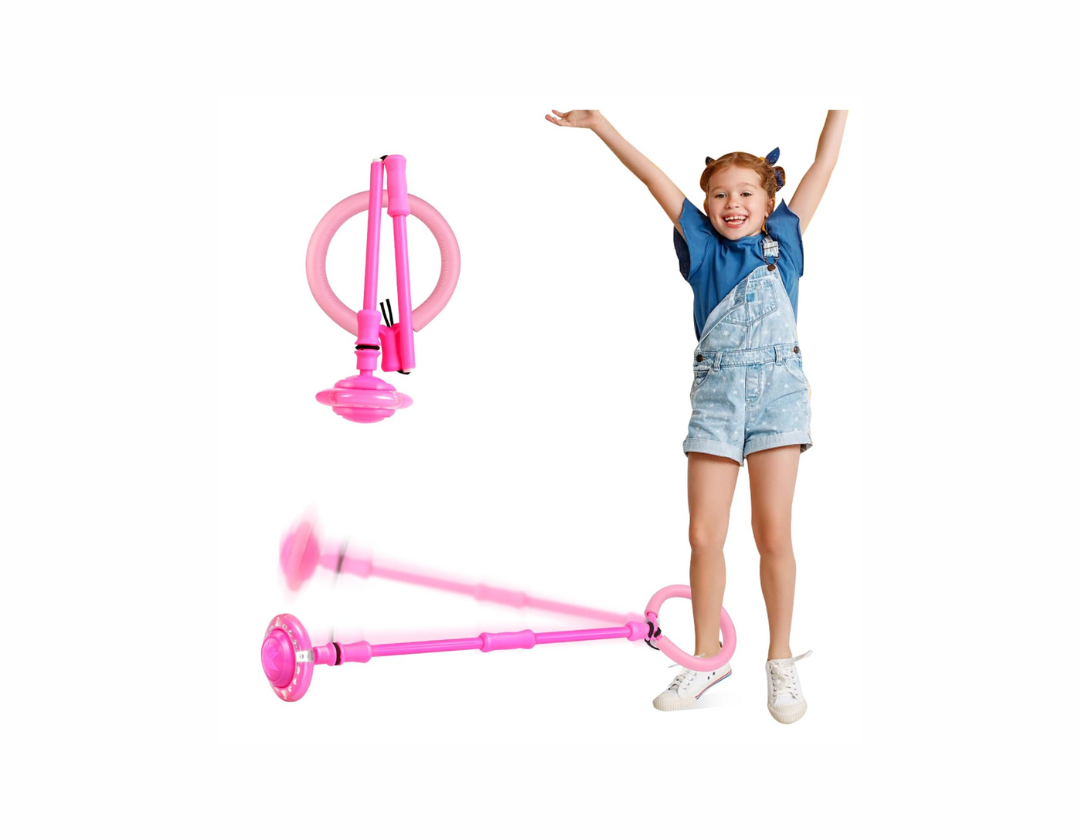 Skip It o Pata Pata para niños – Rueda con luz plegable colorida bola de salto