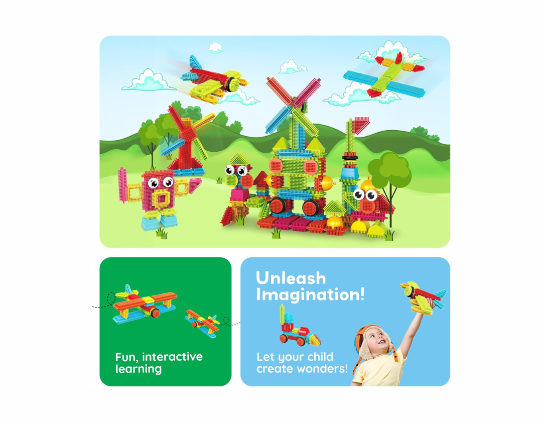 PicassoTiles – 112 Piezas Hedgehog Interlocking 3D Blocks