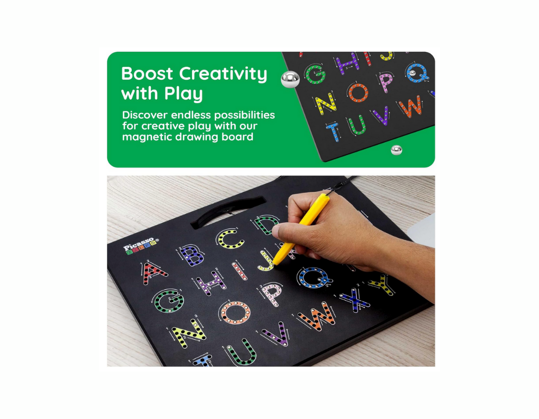 PicassoTiles Tablero Magnético de Alfabeto Doble Cara 12x10” 🔠