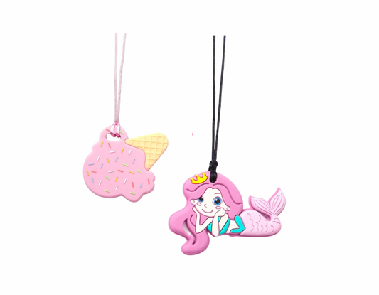 Mordedor colgante en forma de helado o sirena