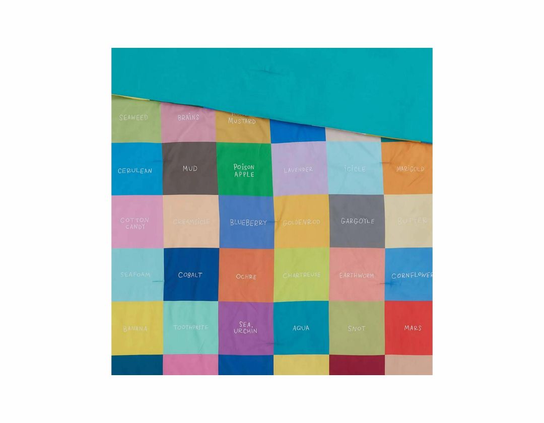 Juego de Edredón Reversible Full/Queen de 3 Piezas con Alfabeto Arcoíris Multicolor