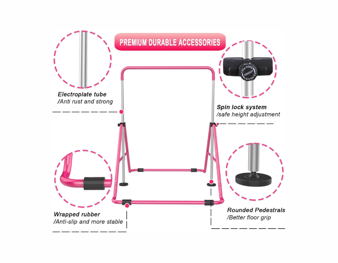 Children's gymnastics bars with adjustable height