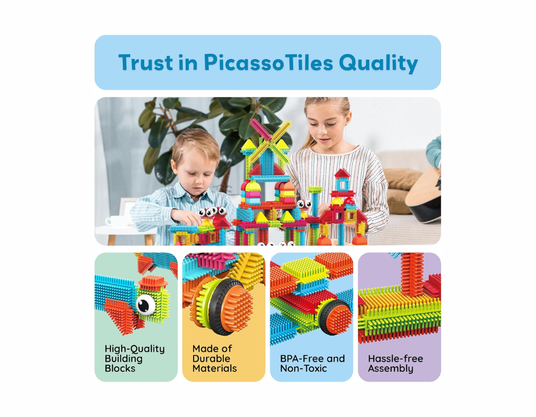 PicassoTiles – 112 Piezas Hedgehog Interlocking 3D Blocks