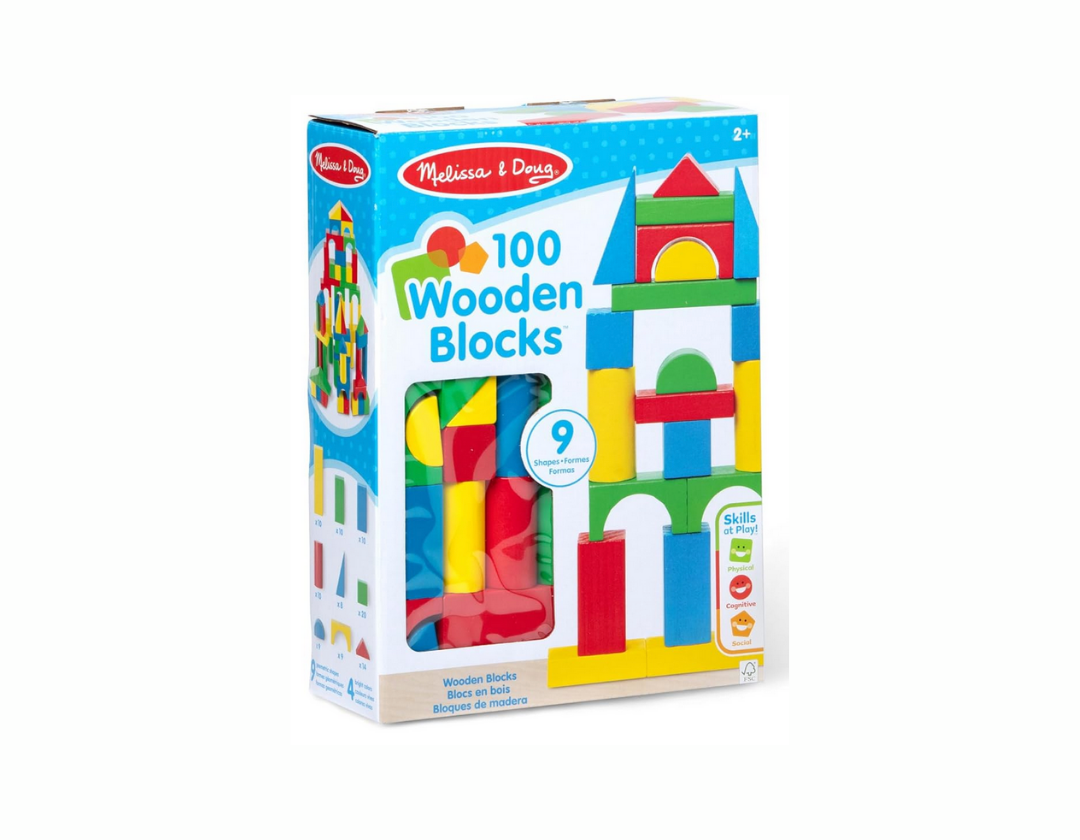 Melissa & Doug – Set de Bloques de Madera 100 Piezas 🪵