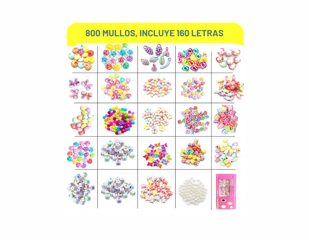 SET DE JOYAS PARA HACER PULSERAS Y DIADEMAS
