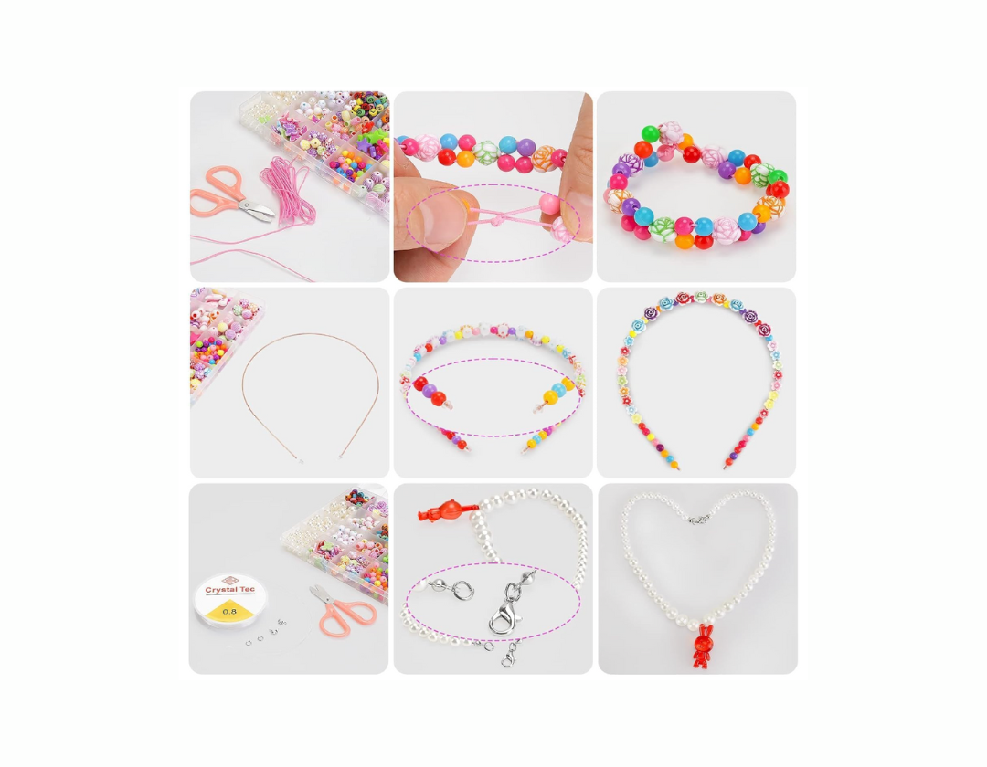 SET DE JOYAS PARA HACER PULSERAS Y DIADEMAS