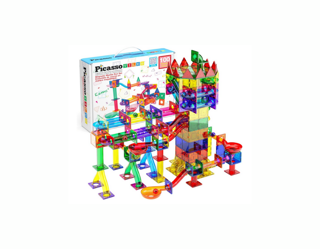 Set de construcción magnética con canicas – PicassoTiles 100 piezas