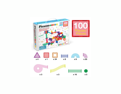Magnetic Marble Run Set – PicassoTiles 100 Pieces
