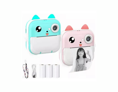 Camara impresora térmica imprime al instante. Tiene juegos, cámara de selfie fondos y más