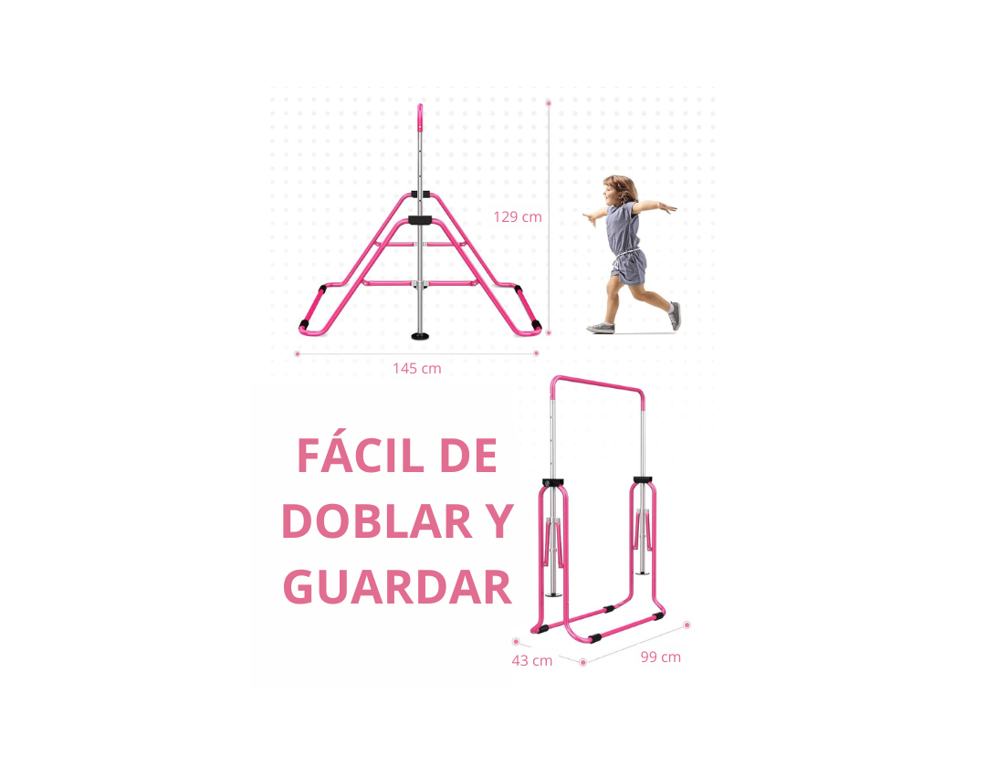 Barras de gimnasia para niños con altura ajustable