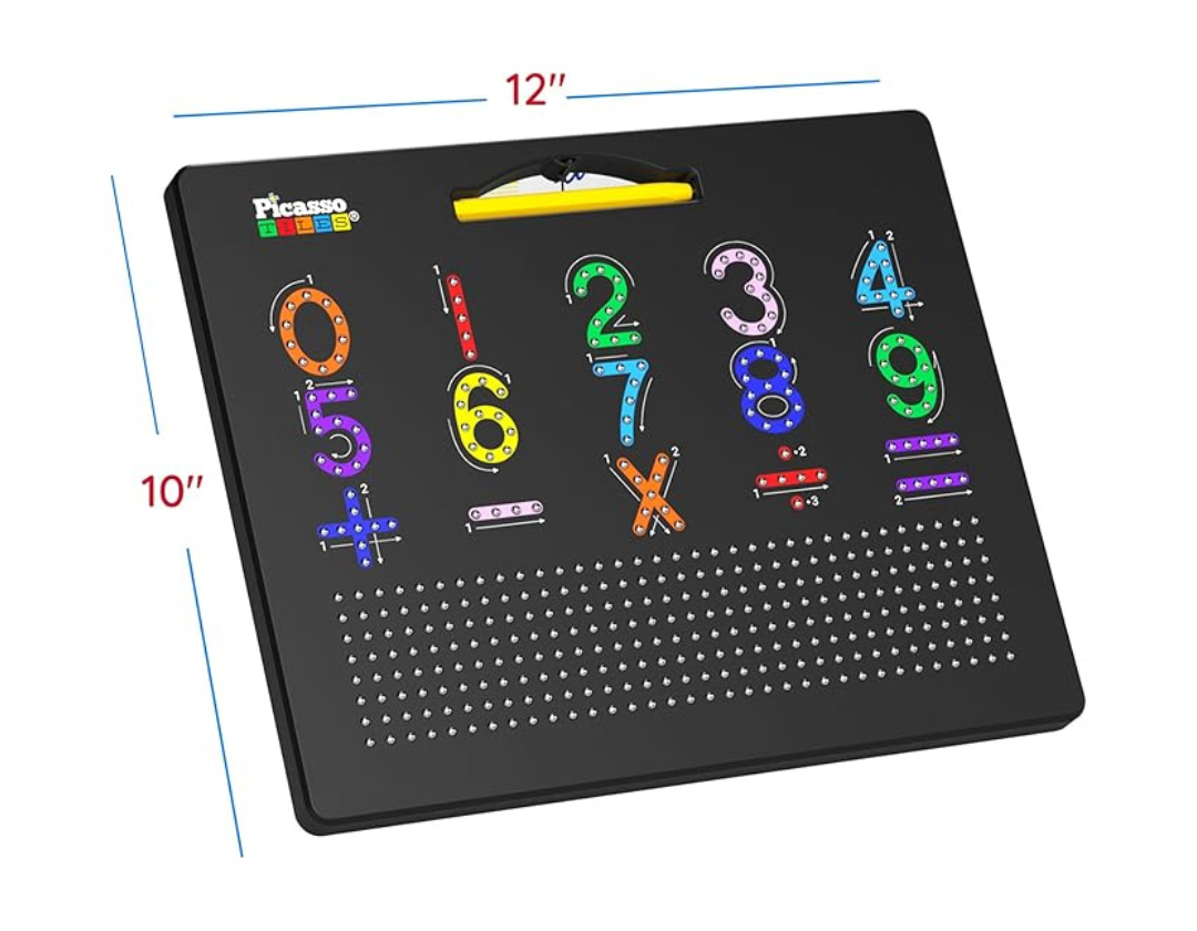 Picasso Tiles 2-1 Pizarra Magnetica de Alfabeto para Niños - 2 Lados (Mayúsculas y Números))