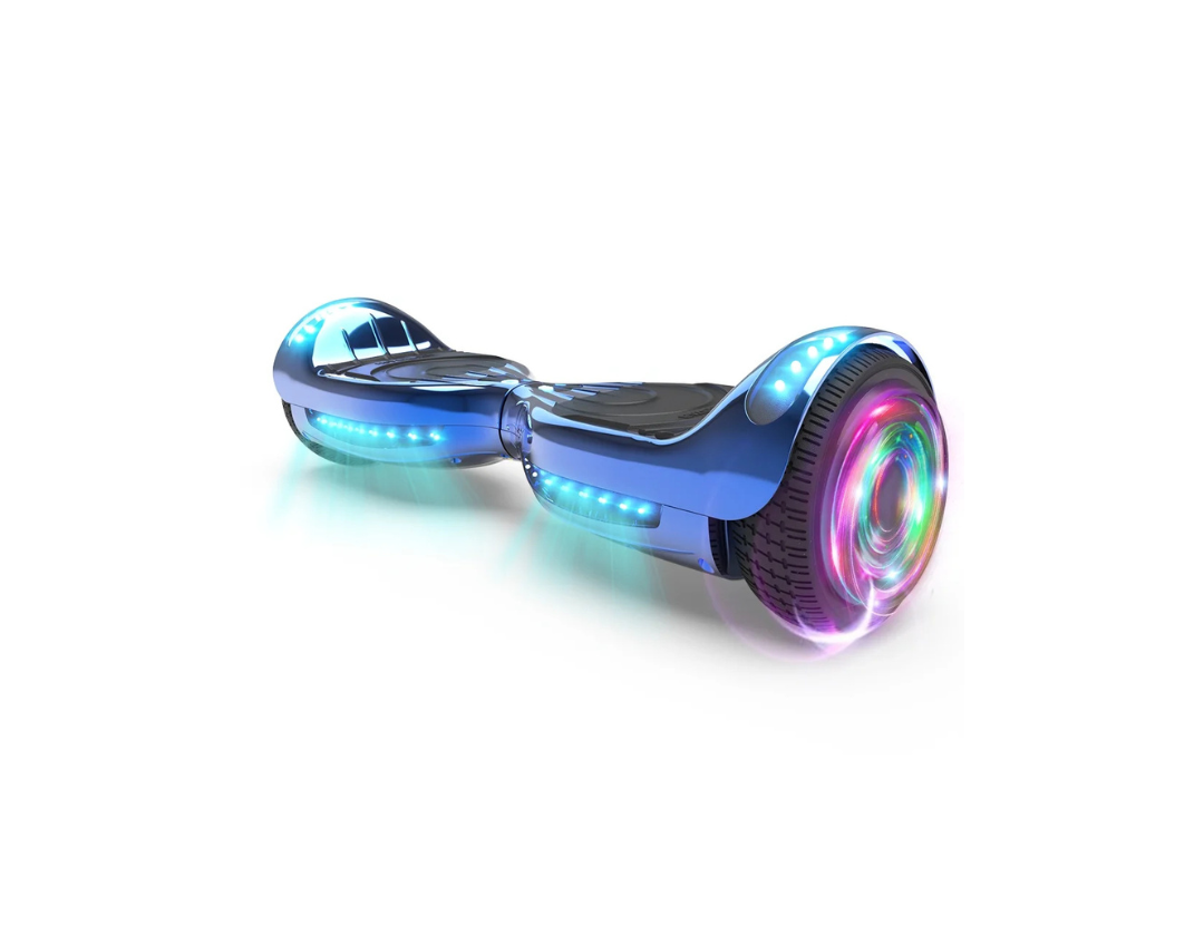 Hoverboard con Altavoz Bluetooth con Luz led de HOVERSTAR- Turquesa, Rosado, Azul Cromado