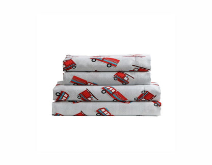 Juego de Sábanas Twin de 3 piezas - Camión de Bomberos