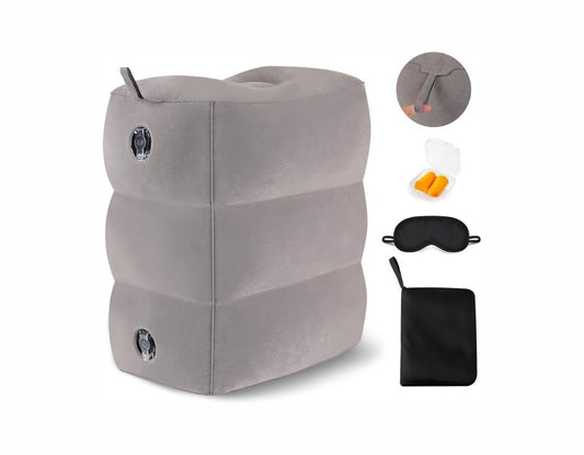 Reposapiés inflable para viajes en avion