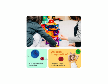 Magnetic Marble Run Set – PicassoTiles 100 Pieces
