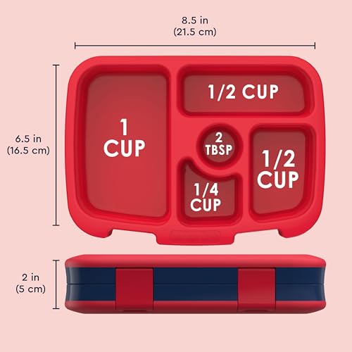 Bentgo Kids Lonchera estilo Bento con 5 compartimentos, a prueba de fugas y sin BPA, ideal para niños de 3 a 7 años. Cohete.