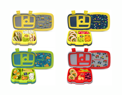 Bentgo Kids Bento-Style Lunch Box with 5 Compartments, Leakproof and BPA-Free, Ideal for Children Ages 3-7. Men