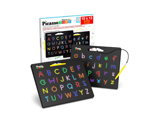 Picasso Tiles 2-1 Pizarra Magnetica de Alfabeto para Niños - 2 Lados (Mayúsculas y Minúsculas)