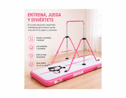 Combo Gimnasia en Casa – Barra + Colchoneta Inflable + Anillos