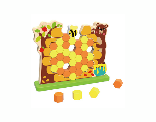 Jenga de Panal de Abeja. Honey Comb. Empuja las piezas de la colmena