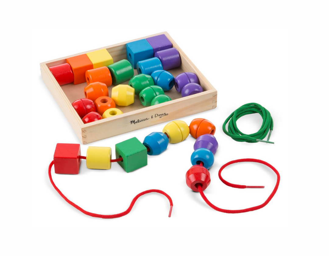 Set de cuentas Melissa & Doug, con 30 cuentas y 2 cordones