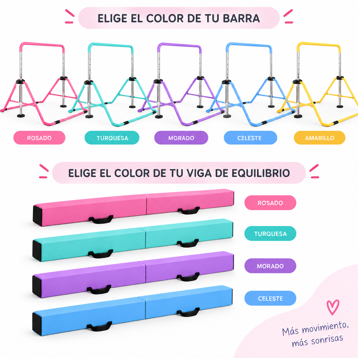 Combo Barra Infantil + Viga de Equilibrio
