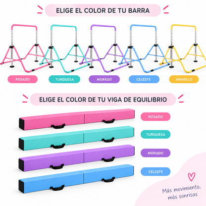 Combo Barra Infantil + Viga de Equilibrio