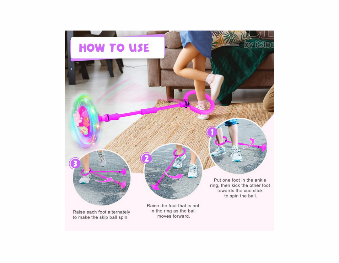 Skip Ball o Pata Pata. Juguete de Tobillo LED – Con Charms