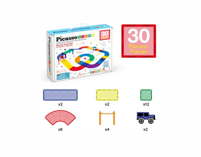 PicassoTiles – Set Magnético Tiles Race Track Play Set PTR 30