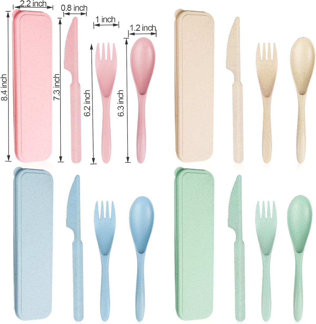 Cubiertos con Estuche para Lonchera (Cuchillo, Tenedor y Cuchara)