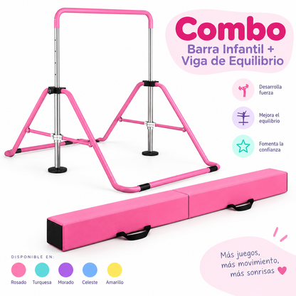Combo Barra Infantil + Viga de Equilibrio