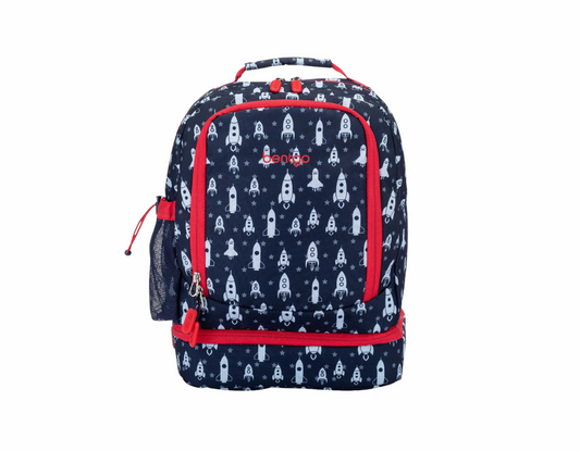 Bentgo Kids Mochila 2 en 1 con bolsa de almuerzo aislada, resistente al agua y acolchada - 16" (Cohete)