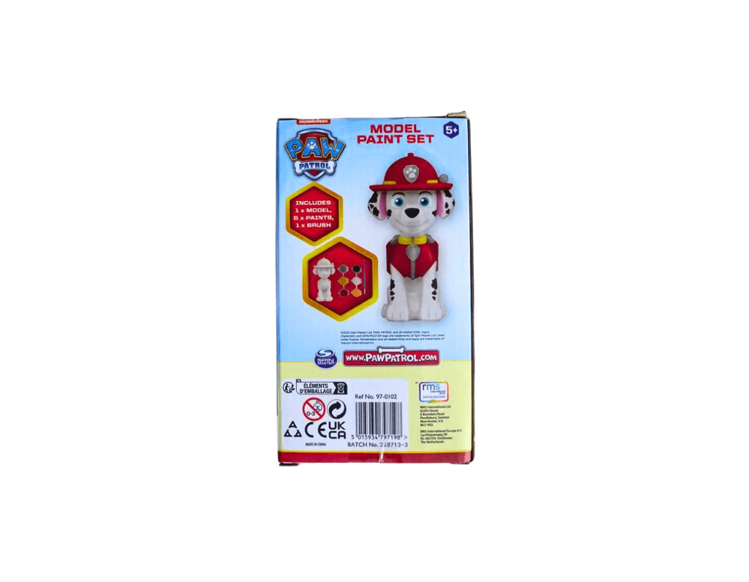 Set Para Pintar Figura Paw Patrol. Escoge entre Rubble, Skye, Marshal y Chase