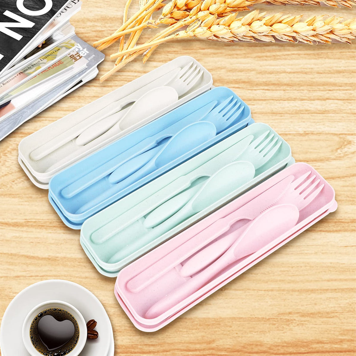 Cubiertos con Estuche para Lonchera (Cuchillo, Tenedor y Cuchara)