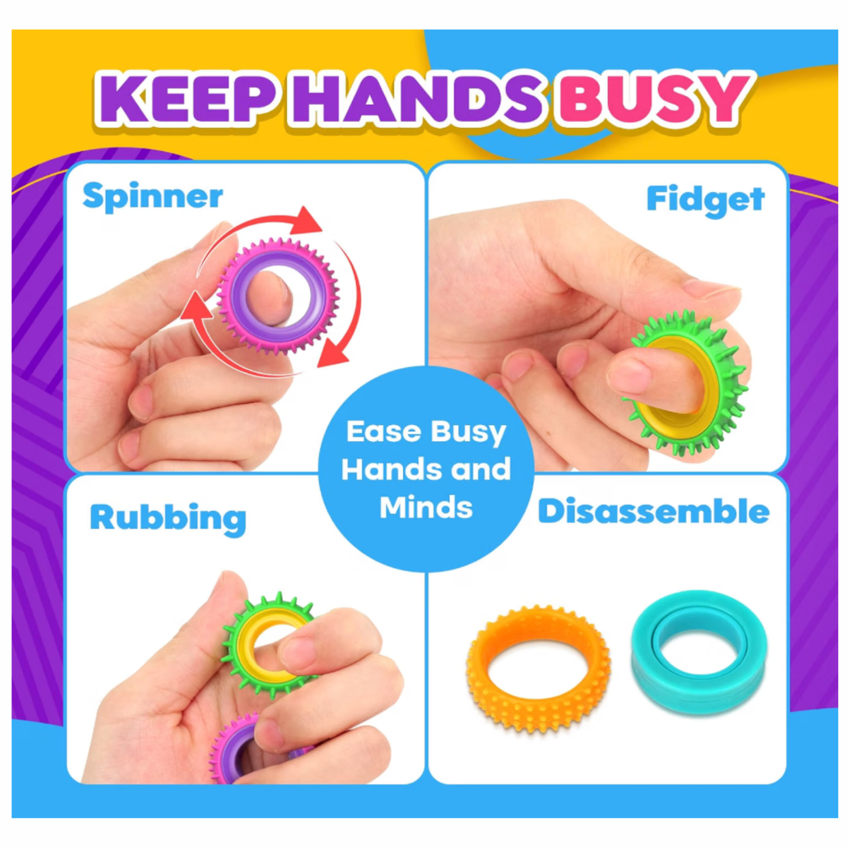 Anillos Sensoriales Fidget Giratorios