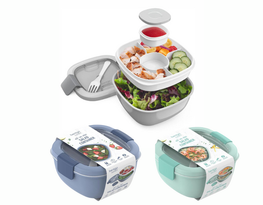Lonchera Bentgo para Ensalada  - Sostenible y Práctica para Comidas Frescas-Disponible en Gris, Verde y Azul