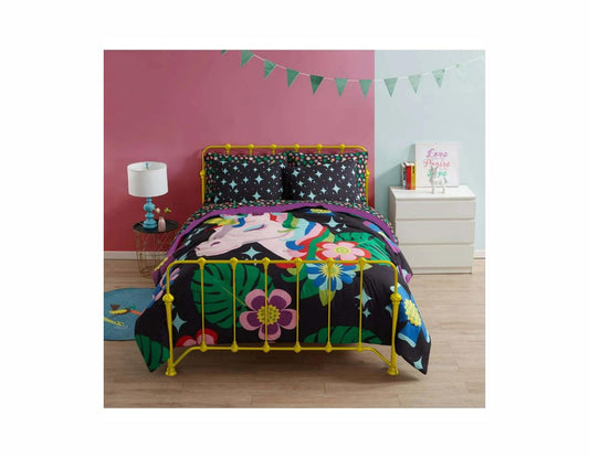 Juego de Edredón Reversible Full/Queen de 3 Piezas - Unicornio