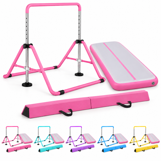 Combo Barra Infantil + Viga de Equilibrio + Colchoneta Inflable
