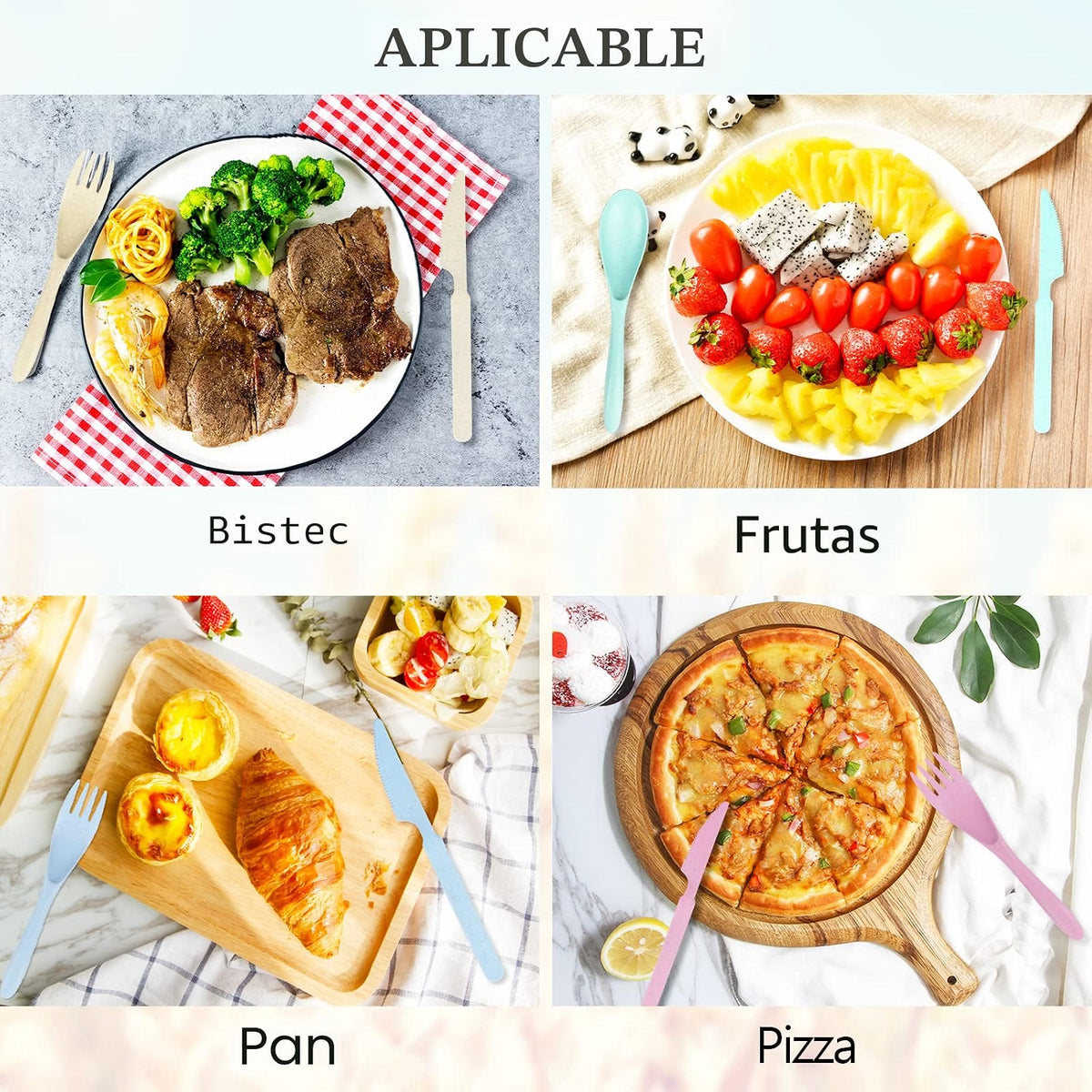 Cubiertos con Estuche para Lonchera (Cuchillo, Tenedor y Cuchara)