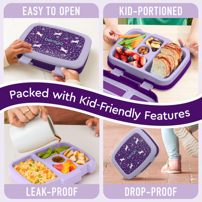 Bentgo Kids Bento-Style Lunch Box with 5 Compartments, Leakproof and BPA-Free, Ideal for Children Ages 3-7