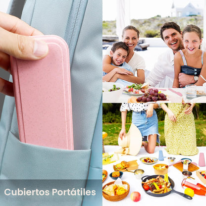 Cubiertos con Estuche para Lonchera (Cuchillo, Tenedor y Cuchara)