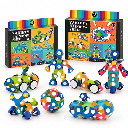 Kit de Construcción Magnética Flexible 48 u 80 piezas