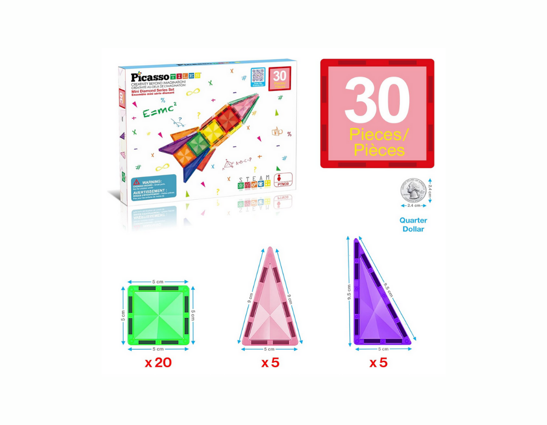 PicassoTiles Set de 30 Piezas Mini