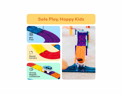 PicassoTiles – Set Magnético Tiles Race Track Play Set PTR 30