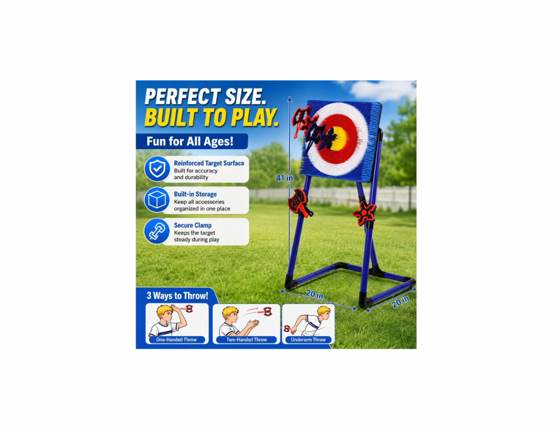 Juego de lanzamiento de hachas, con objetivo de cerdas y 8 hachas; para patio trasero, interiores y exteriores